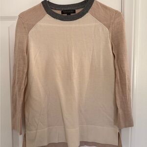 Banana Republic Cream and Gray Chocolate Merino Sweater